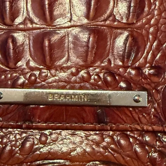 Brahmin Cordelia Pecan Melbourne Rich Brown Embossed Wallet - Picture 8 of 15